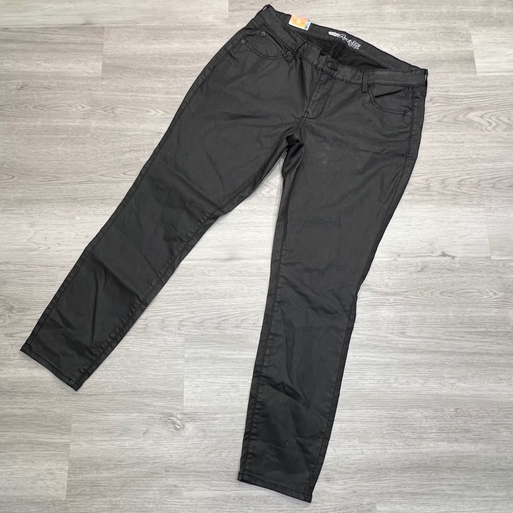 Old‎ Navy The Rock Star Coated Black Skinny Jeans Women's Size 16 NWT